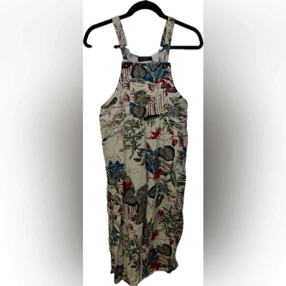 Floral Tropical Print Women's Medium Cotton Romper jumpsuit